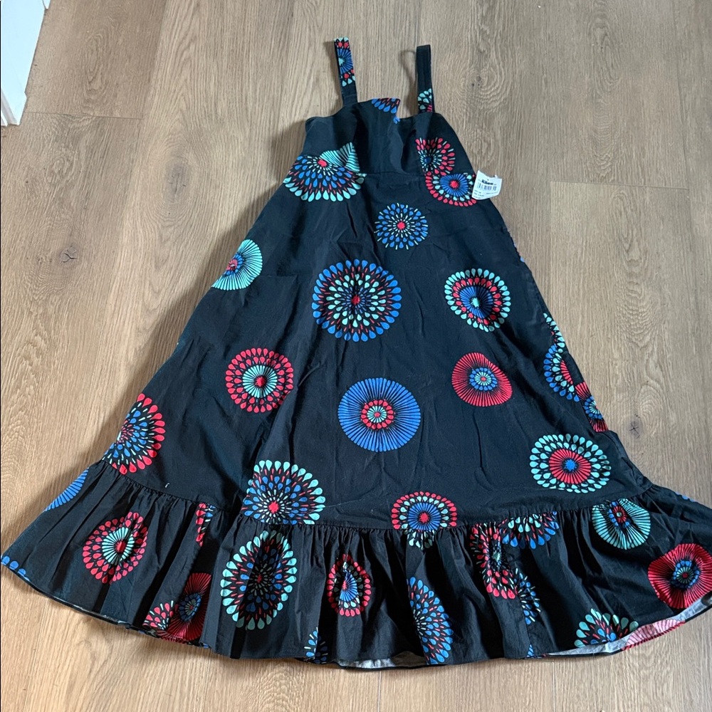 Kate Spade Black Dress with Blue and Red Patterns
